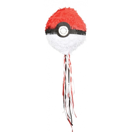 Pinata Pokémon en forme de Pokéball avec ficelles à tirer