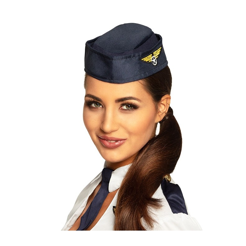 Chapeau d'hôtesse de l'air en tissu idéal pour accessoiriser votre tenue 
