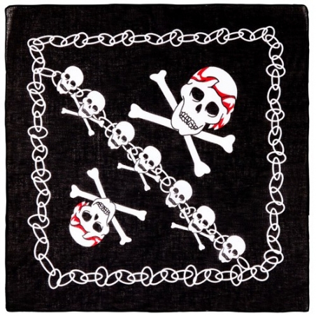 Bandana de pirate noir en tissu