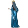Costume medieval pour femme, longue robe bleue avec couronne