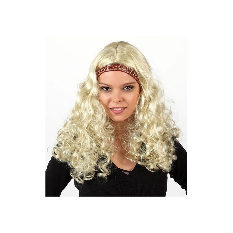 Perruque blonde hippie femme