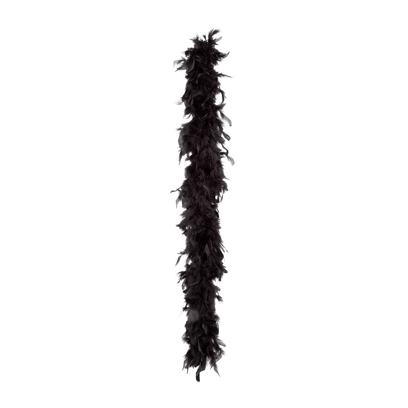 Boa en plumes noires : 50 gr, 1,80m