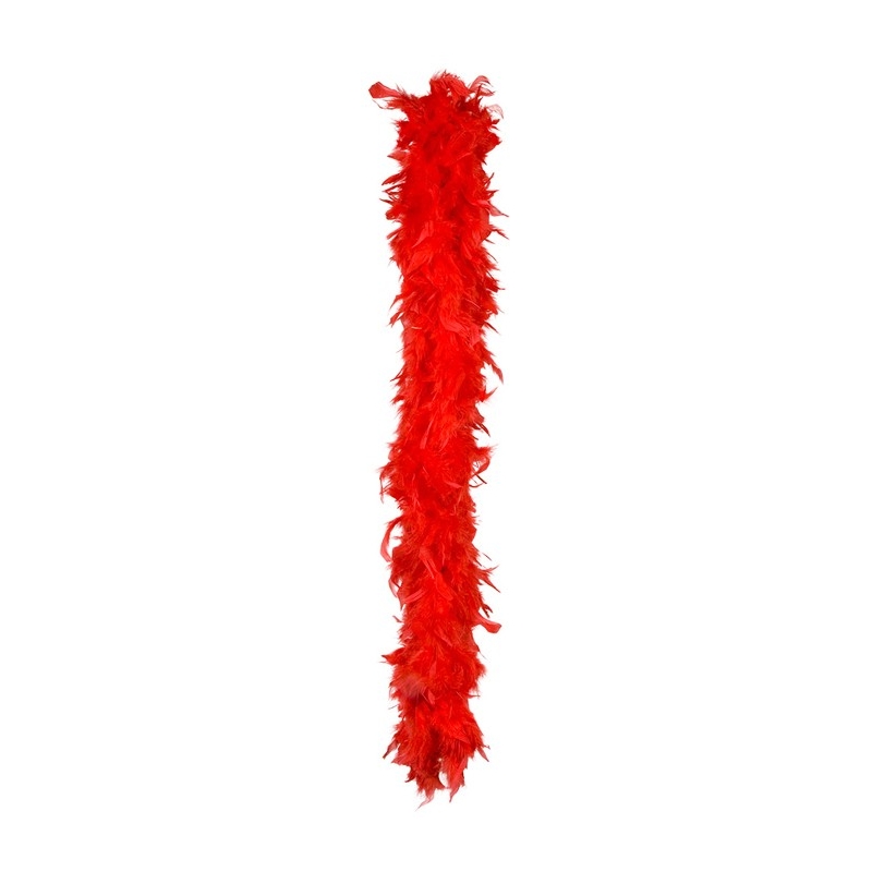 boa en plumes de couleur rouge