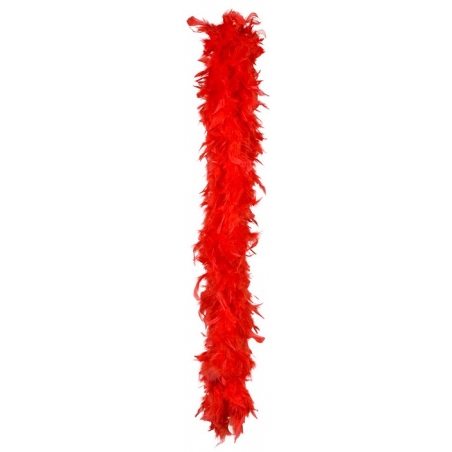 boa en plumes de couleur rouge