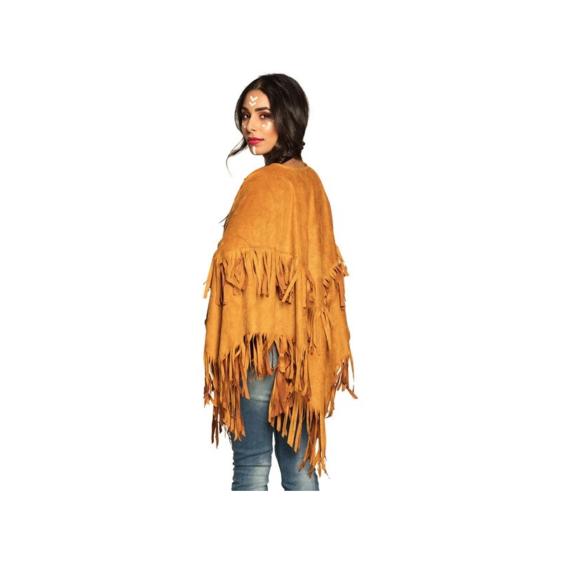 poncho indien marron idéale pour réaliser votre tenue d'indienne