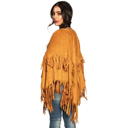 poncho indien marron idéale pour réaliser votre tenue d'indienne