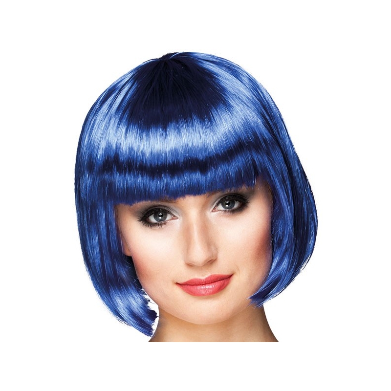 Perruque bleue cheveux courts