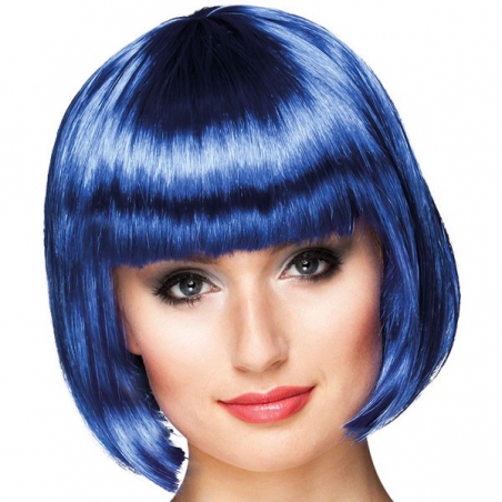 Perruque bleue cheveux courts