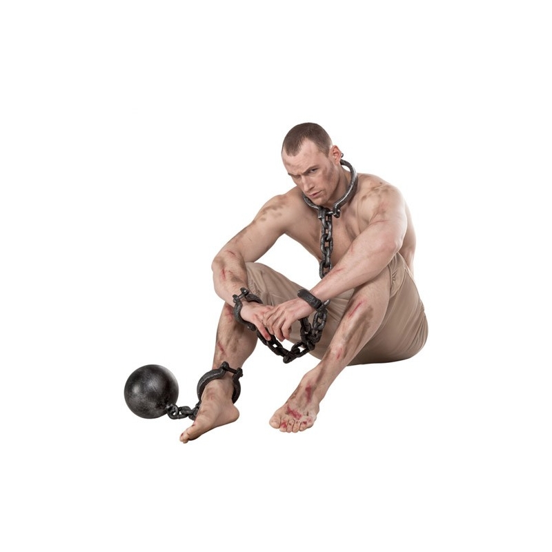 Chaîne de prisonnier mains et cou ( boulet non fourni)