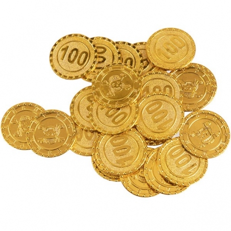 24 pièces d'or du pirate idéales pour réaliser une décoration sur le thème des pirates