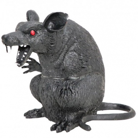 Rat noir en plastique d'environ 22 cm, idéal pour compléter votre décoration pour halloween Rat noir en plastique d'environ 22 cm, idéal pour compléter votre décoration pour halloween
