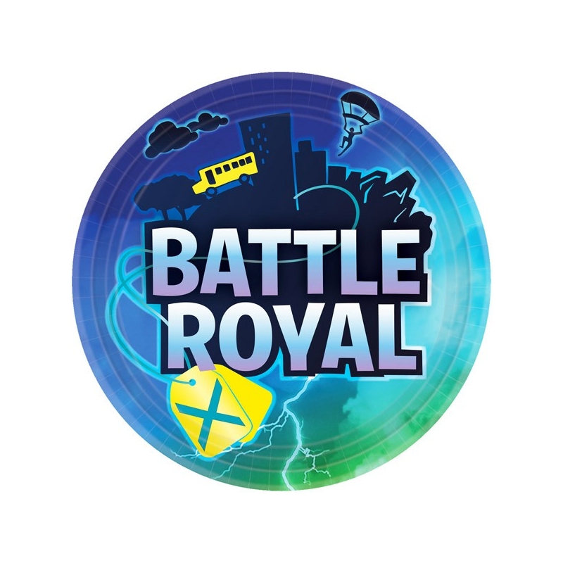 8 assiettes Battle Royal réalisez votre décoration de table Fortnite et jeux vidéo pour son anniversaire