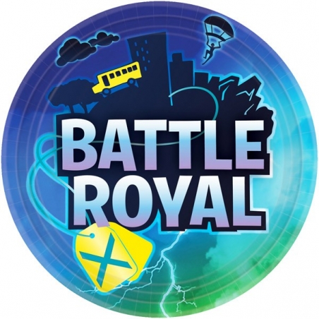 8 assiettes Battle Royal réalisez votre décoration de table Fortnite et jeux vidéo pour son anniversaire