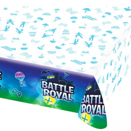 Nappe Battle Royal en papier d’environ 137 cm par 243 cm idéale pour réaliser votre déco de table sur le thème Fortnite