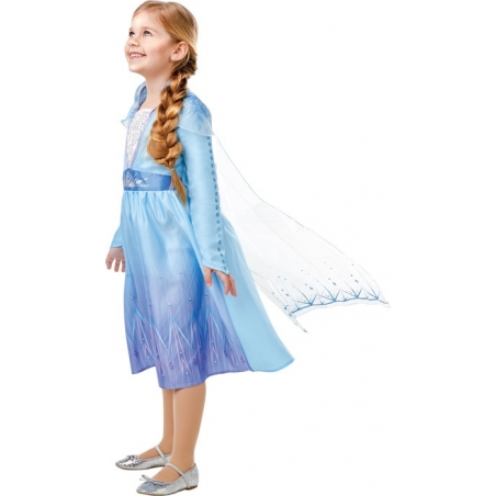 Robe d'Elsa avec cape, déguisement pour fille de 2 à 10 ans - Disney