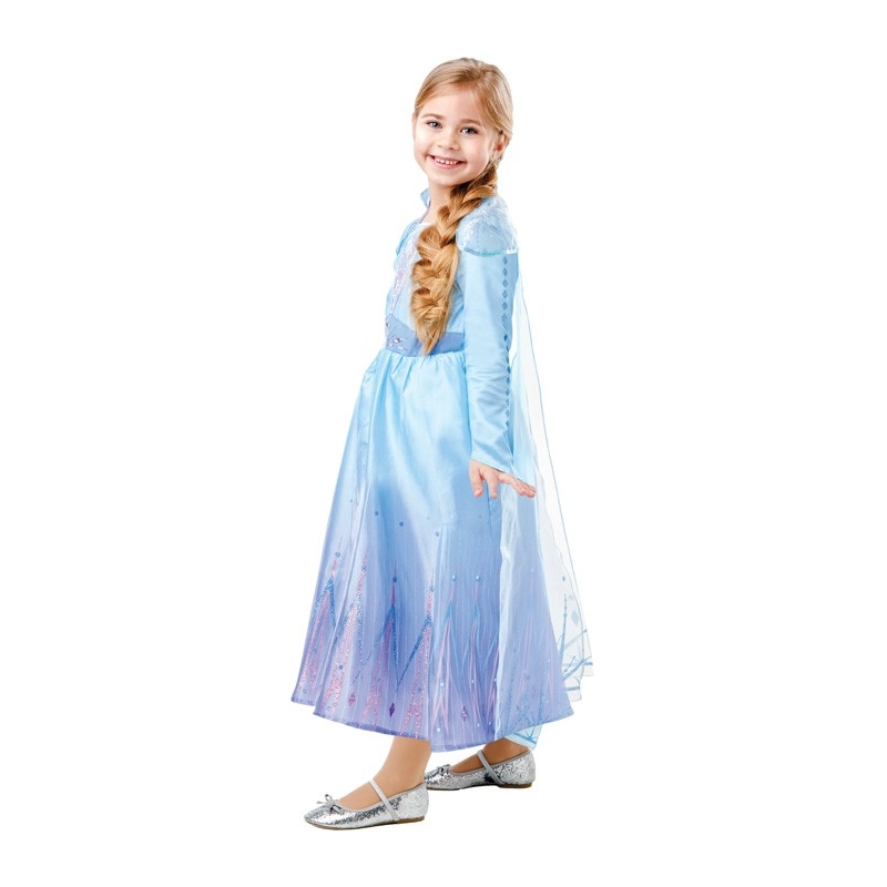 Robe Disney La reine des neiges 2 pour fille, déguisement d'Elsa luxe avec cape