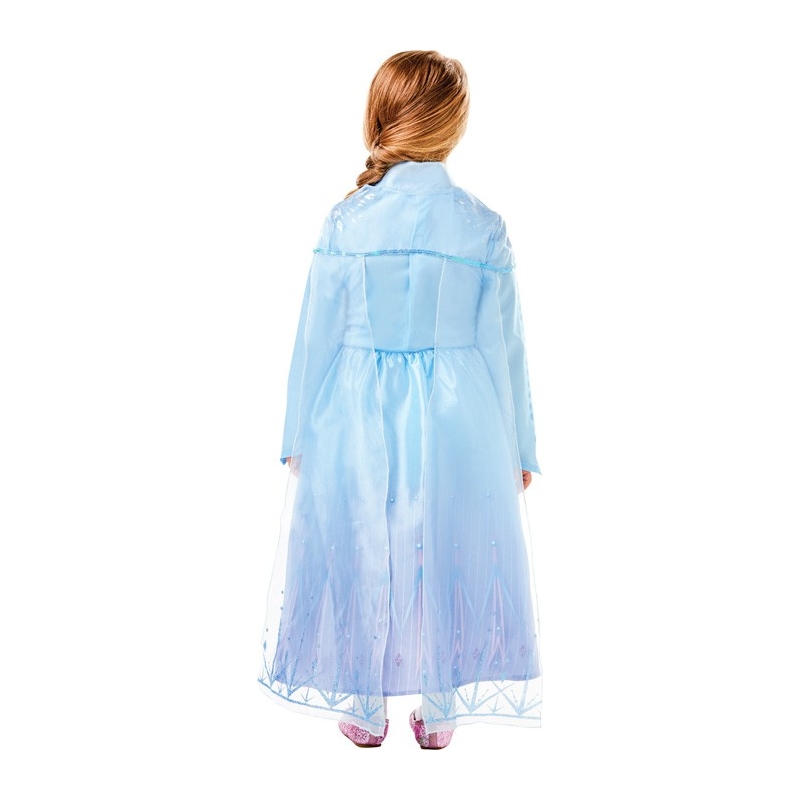Déguisement Disney La reine des Neiges, robe d'Elsa en version luxe avec cape pour filles de 3 à 10 ans