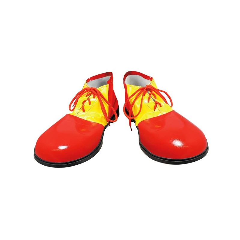 Chaussures de clown rouges et jaunes idéale pour compléter votre costume de clown