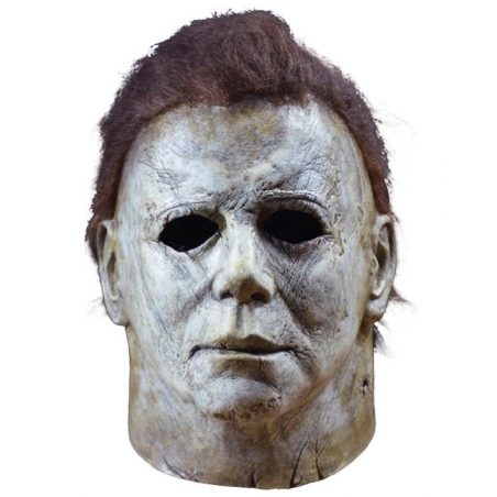 Masque Michael Myers officiel en latex sous licence officielle, un masque intégral fidèle à la version 2018 du film Halloween