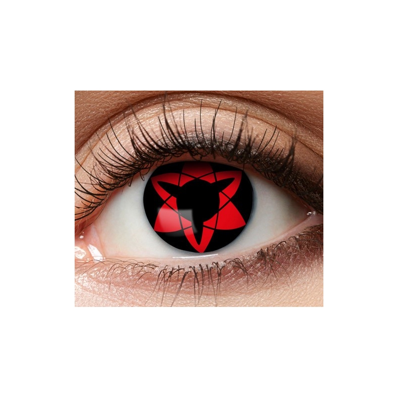 Lentilles Sasukes Mangekyu valables 3 mois idéales pour accessoiriser votre cosplay Naruto