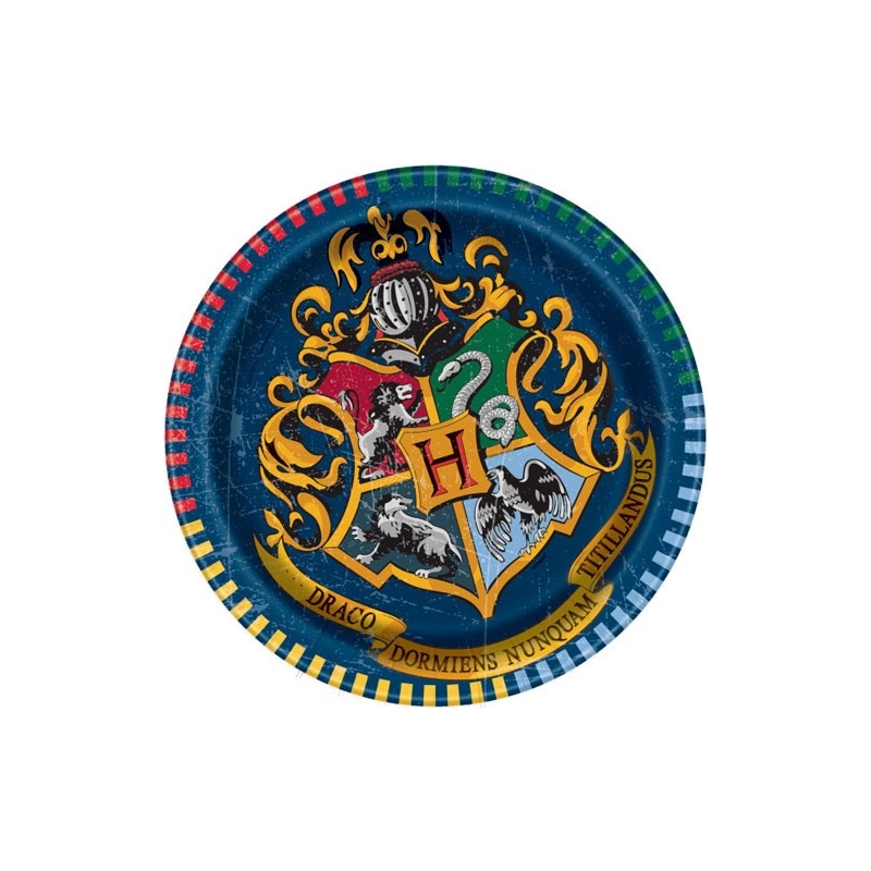 assiettes Harry Potter en carton d'environ 18 cm de diamètre idéales pour réaliser une décoration de table Harry Potter