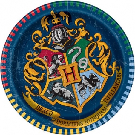 assiettes Harry Potter en carton d'environ 18 cm de diamètre idéales pour réaliser une décoration de table Harry Potter