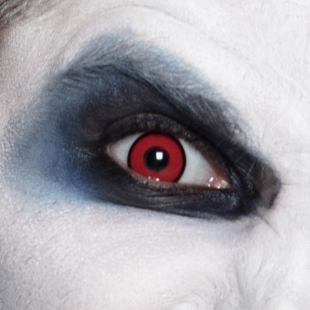 Lentilles rouge avec un halo noir, offrez-vous un regard démoniaque pour Halloween