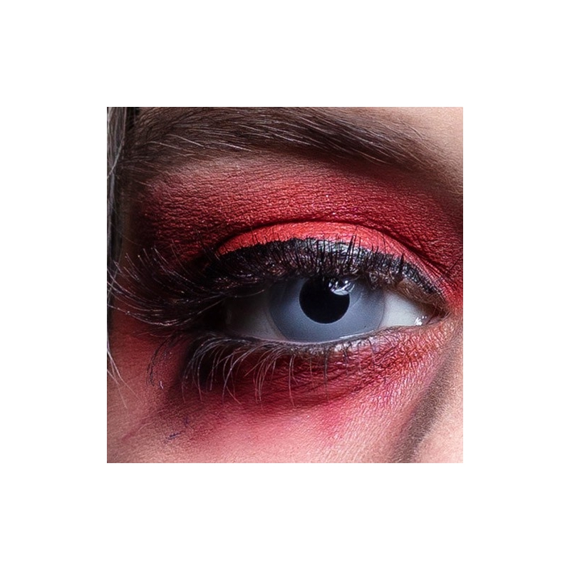 Lentilles grises utilisables jusqu'à 3 mois après ouverture, indispensable pour réaliser son maquillage pour halloween