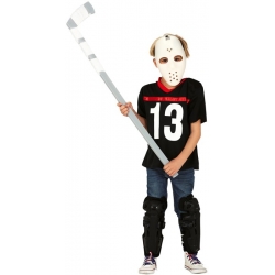 Déguisement de tueur pour garçon avec masque de hockey, t-shirt et jambières digne de Jason du film d'horreur Vendredi 13