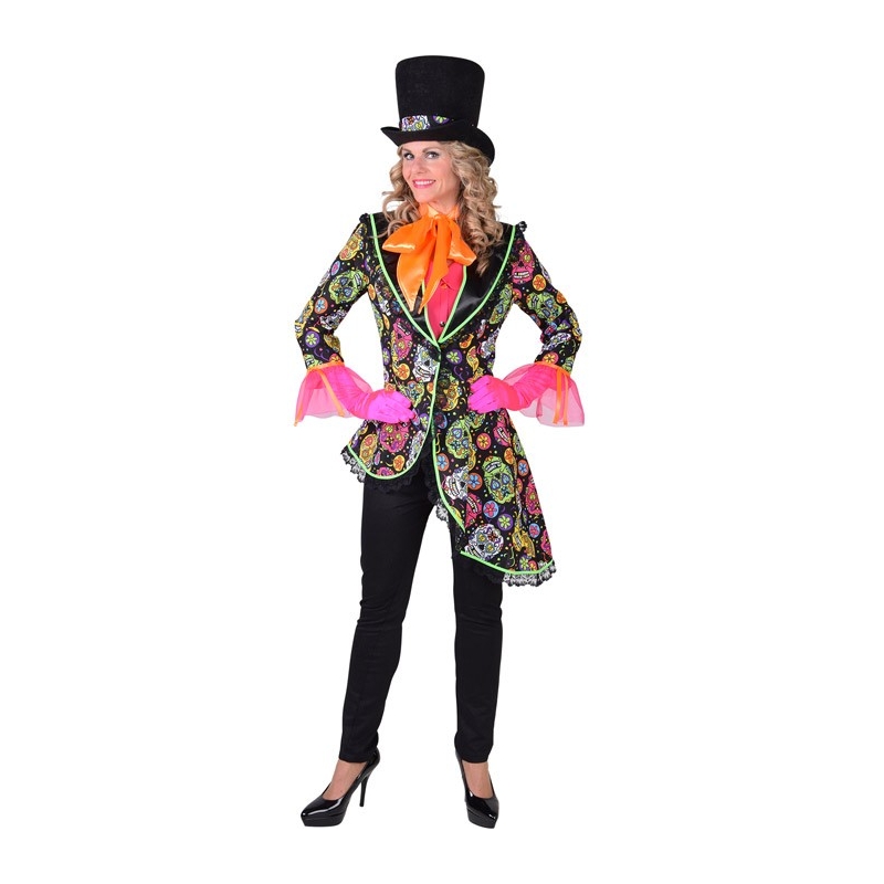 Déguisement de mexicain Halloween pour femme présentée avec un legging noir pour un rendu moins flashy