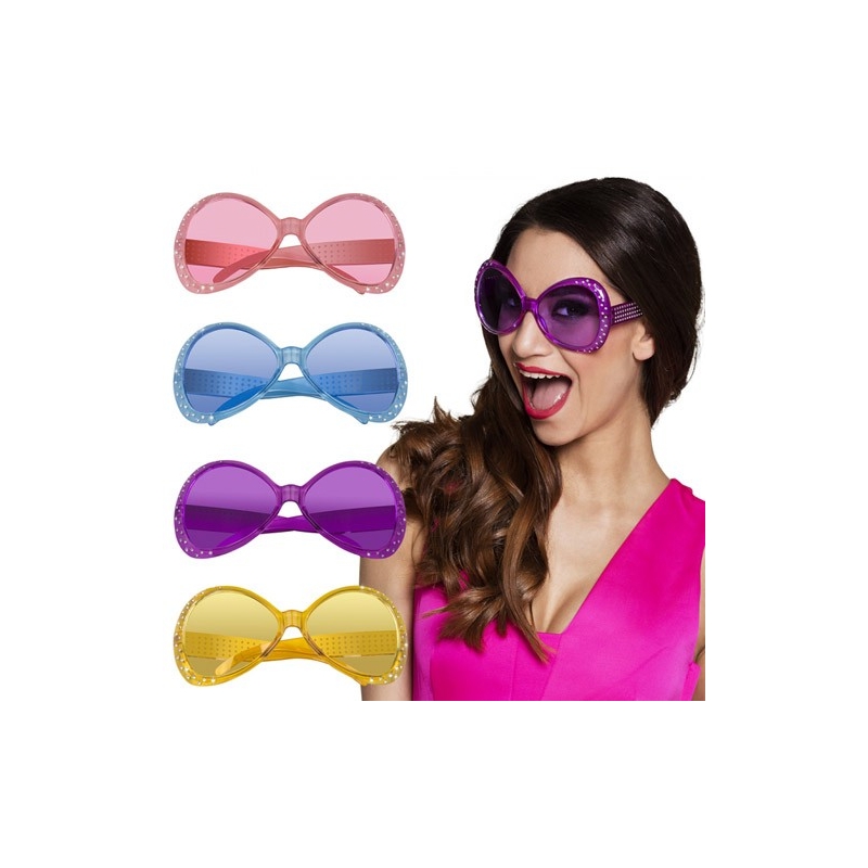 Lunettes disco avec strass disponible en différents coloris