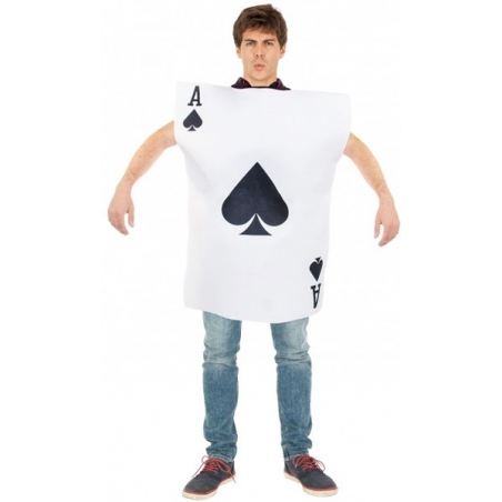 Déguisement de carte pour adulte, transformez vous en l'As de pique à l'occasion d'une soirée poker Déguisement de carte pour adulte, transformez vous en l'As de pique à l'occasion d'une soirée poker