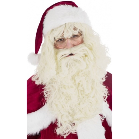 Barbe de Père Noël avec perruque effet naturel pour un rendu réaliste Barbe de Père Noël avec perruque effet naturel pour un rendu réaliste