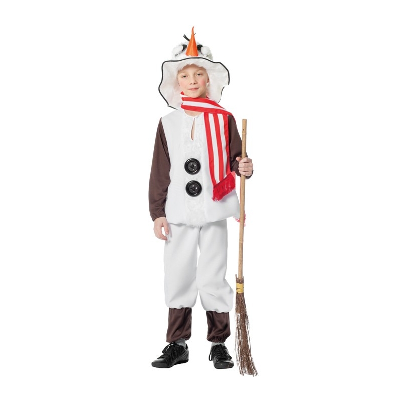 déguisement de bonhomme de neige pour enfant fille ou garçon avec pantalon, haut, écharpe et chapeau