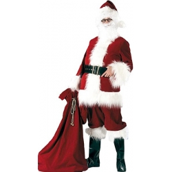 costume de Père Noël rouge bordeaux comprend le pantalon, la veste, le bonnet, la ceinture et une paire de couvre-bottes