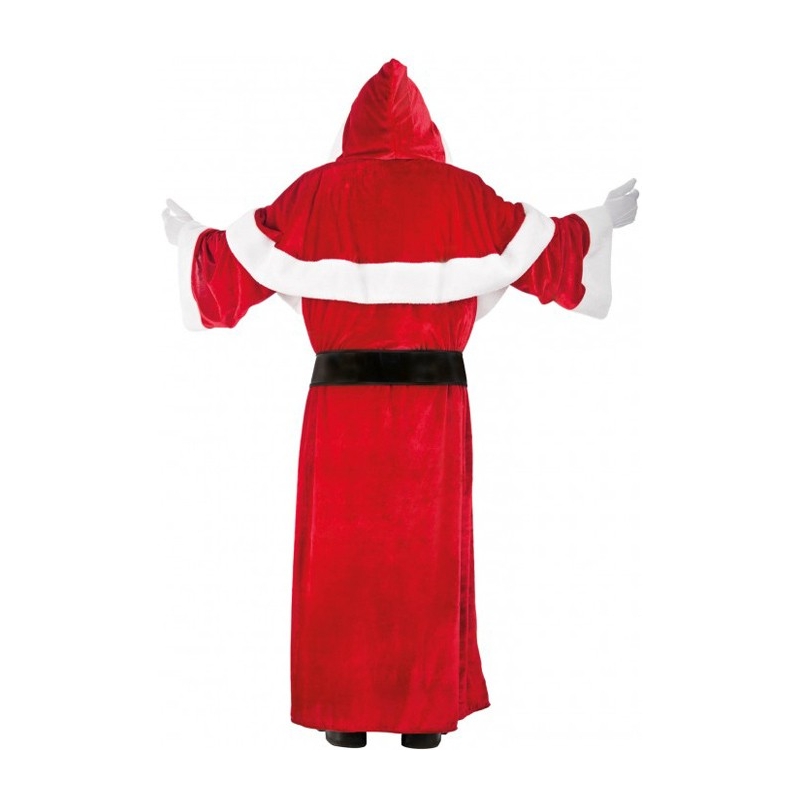Manteau de Père Noël à capuche avec cape et ceinture, costume de Père Noël (modèle Européen)
