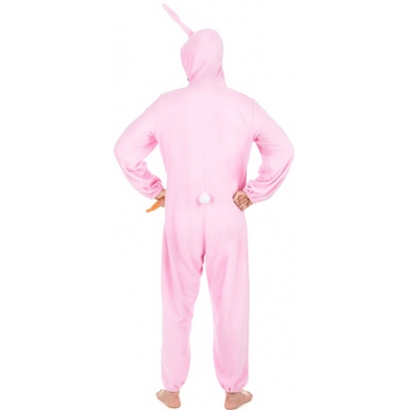 costume de lapin rose pour adulte, combinaison rose à capuche costume de lapin rose pour adulte, combinaison rose à capuche