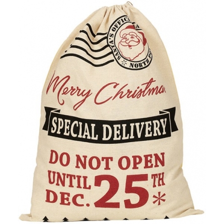 Sac de Noël toile de jute idéal pour décorer votre cheminée pour le réveillon de Noël