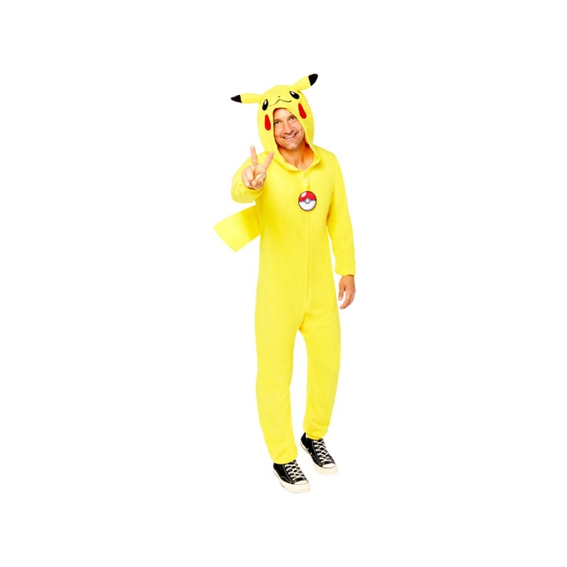 déguisement de Pikachu pour homme et femme avec combinaison à capuche, un costume Pokémon sous licence officielle