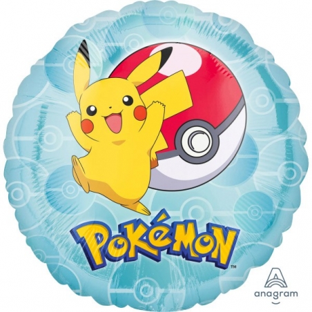 Ballon hélium Pokémon Pikachu Pokéball 43 cm idéal pour une décoration de fête d'anniversaire Pokémon