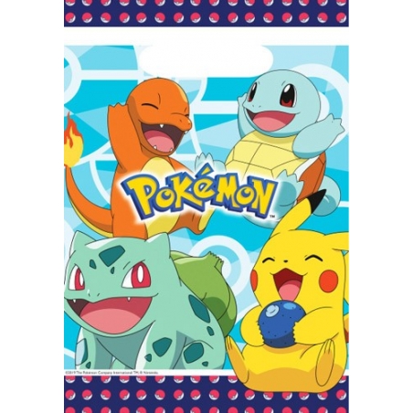 8 sacs cadeaux Pokémon idéal pour compléter votre décoration pour sa fête d'anniversaire