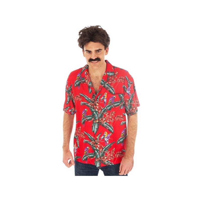 Chemise Magnum rouge pour homme idéal pour une soirée années 80 ou hawaïenne