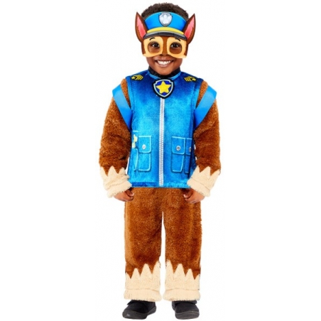 Déguisement pour enfant Pat Patrouille Chase le policier avec combinaison, masque et sac à dos Déguisement pour enfant Pat Patrouille Chase le policier avec combinaison, masque et sac à dos