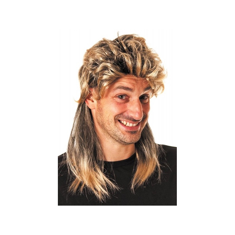 perruque mulet blond décoloré pour homme, adoptez un look années 80