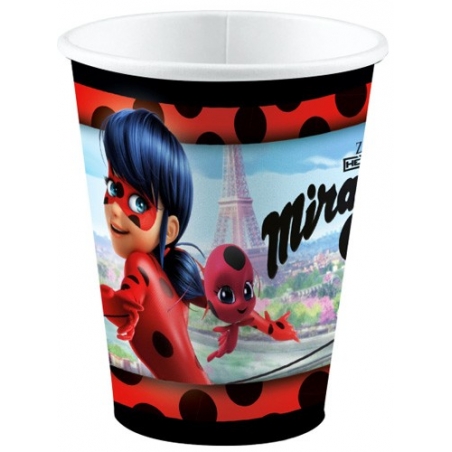 Lot de 8 gobelets Miraculous Ladybug idéal pour décorer vos tables d'anniversaire Miraculous 