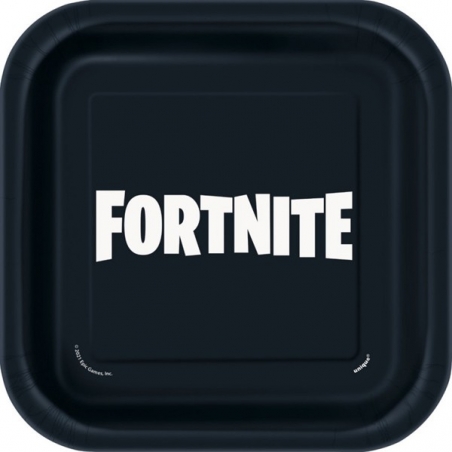 Lot de 8 assiettes Fortnite de 18 cm, idéal pour réaliser votre décoration de table Fortnite pour son anniversaire