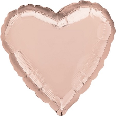 Ballon cœur rose gold 43 cm, un ballon en aluminium idéal pour votre décoration de Saint Valentin 