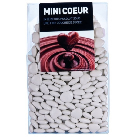 Dragées couleur écru au chocolat en forme de cœur - 200 gr Dragées couleur écru au chocolat en forme de cœur - 200 gr