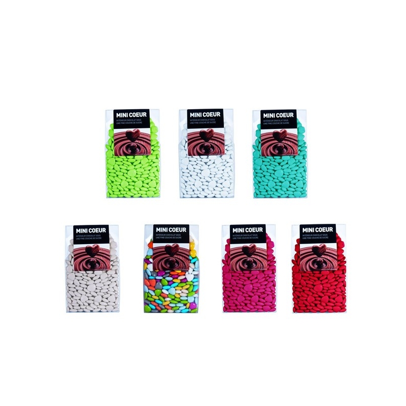 Dragées cœur au chocolat (200 gr) - Décoration pour baptêmes et mariages