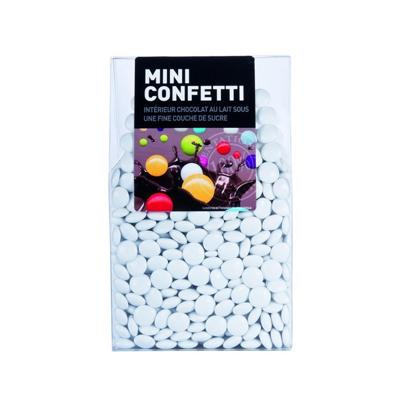 Dragées blanc au chocolat en forme de mini confetti - 200 gr